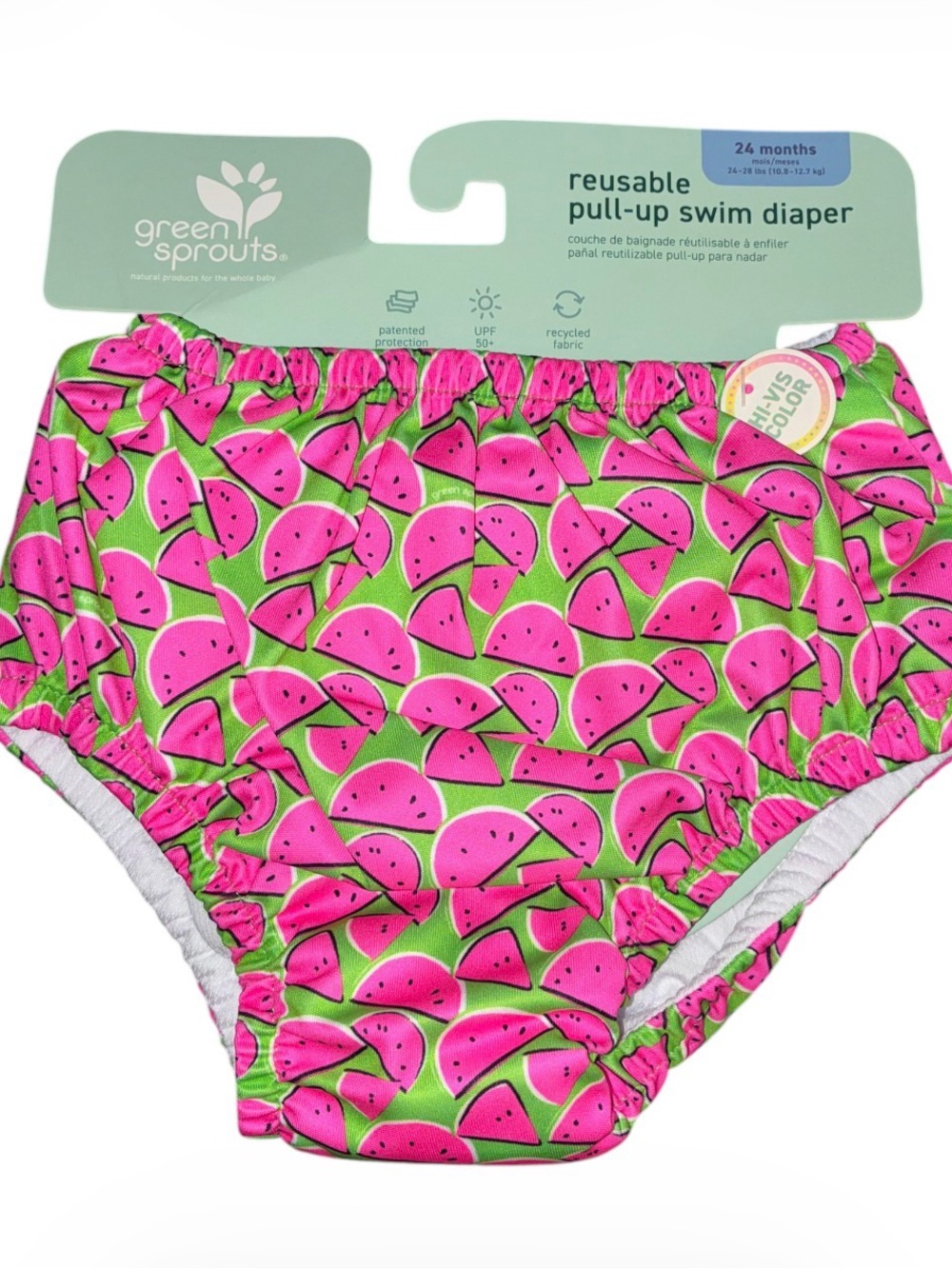 Green Sprouts Pink & Green Watermelon Reusable Pull-Up Swim Diaper